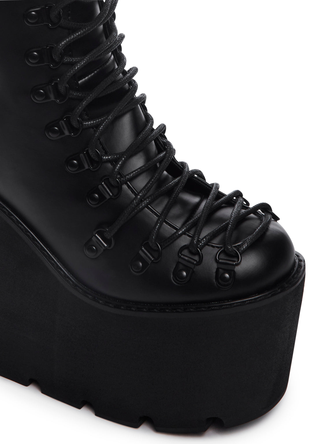 Current Mood Vegan Leather Platform Boots - Black - Image 2