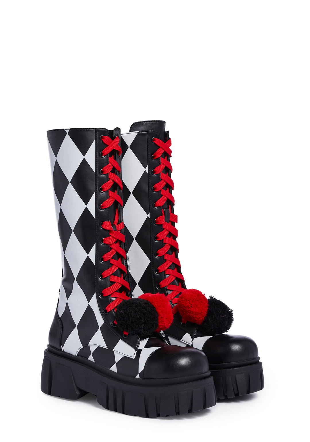 Trickz N Treatz Clown Boots - Black/White/Red - Image 4