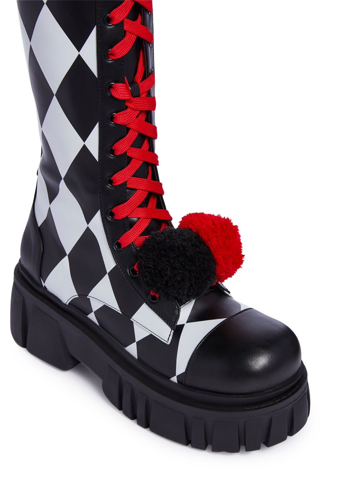 Trickz N Treatz Clown Boots - Black/White/Red - Image 3
