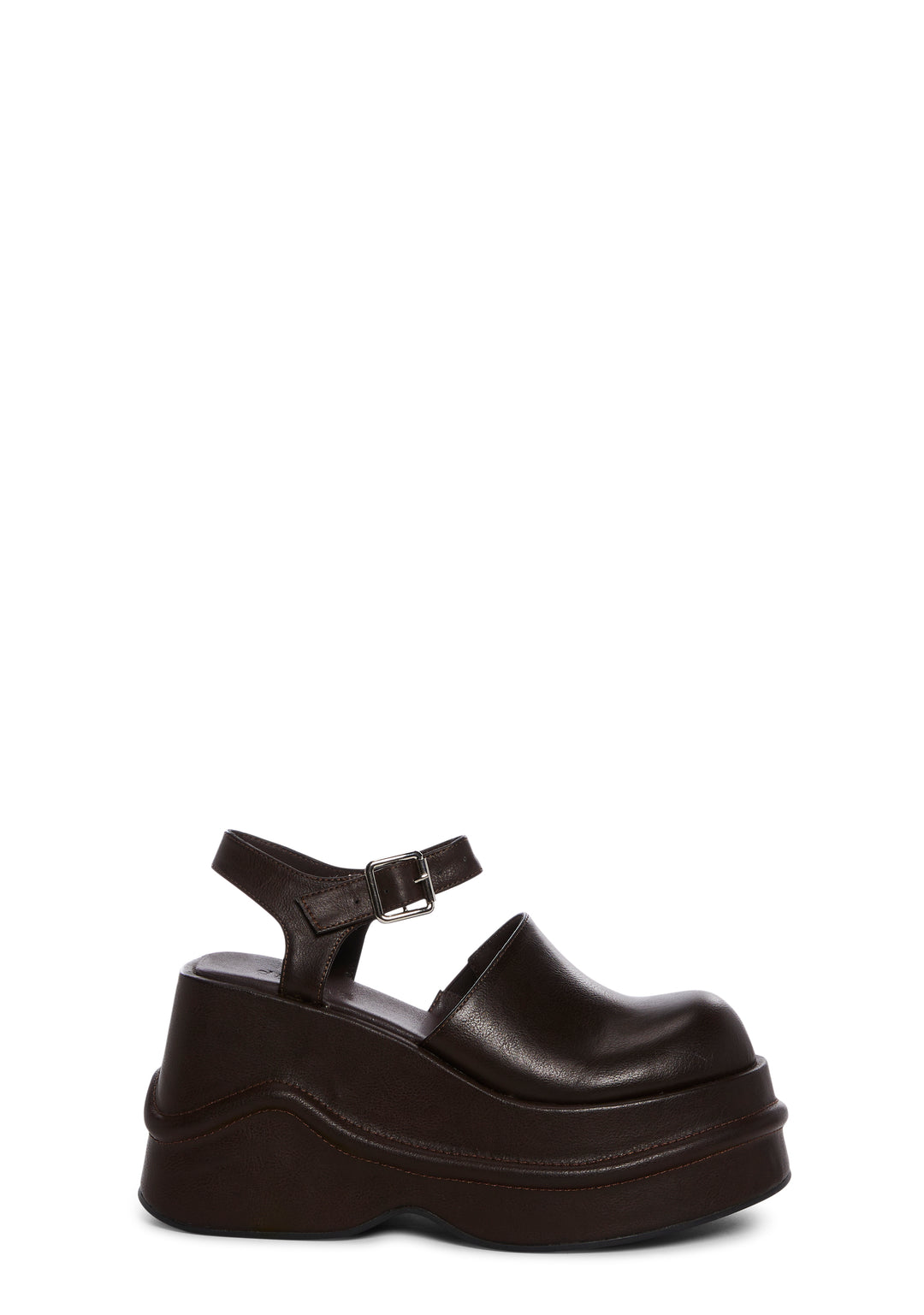 dELiA*s by Dolls Kill Platform Closed Toe Mules - Dark Brown