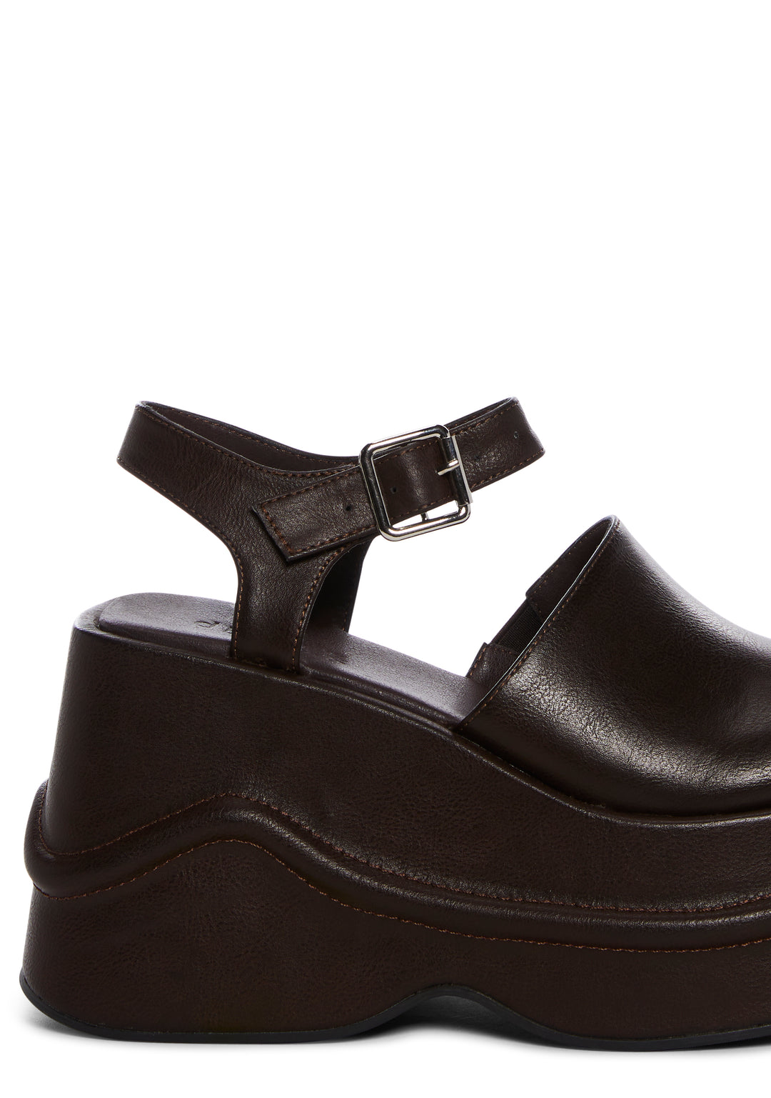 dELiA*s by Dolls Kill Platform Closed Toe Mules - Dark Brown - Image 2