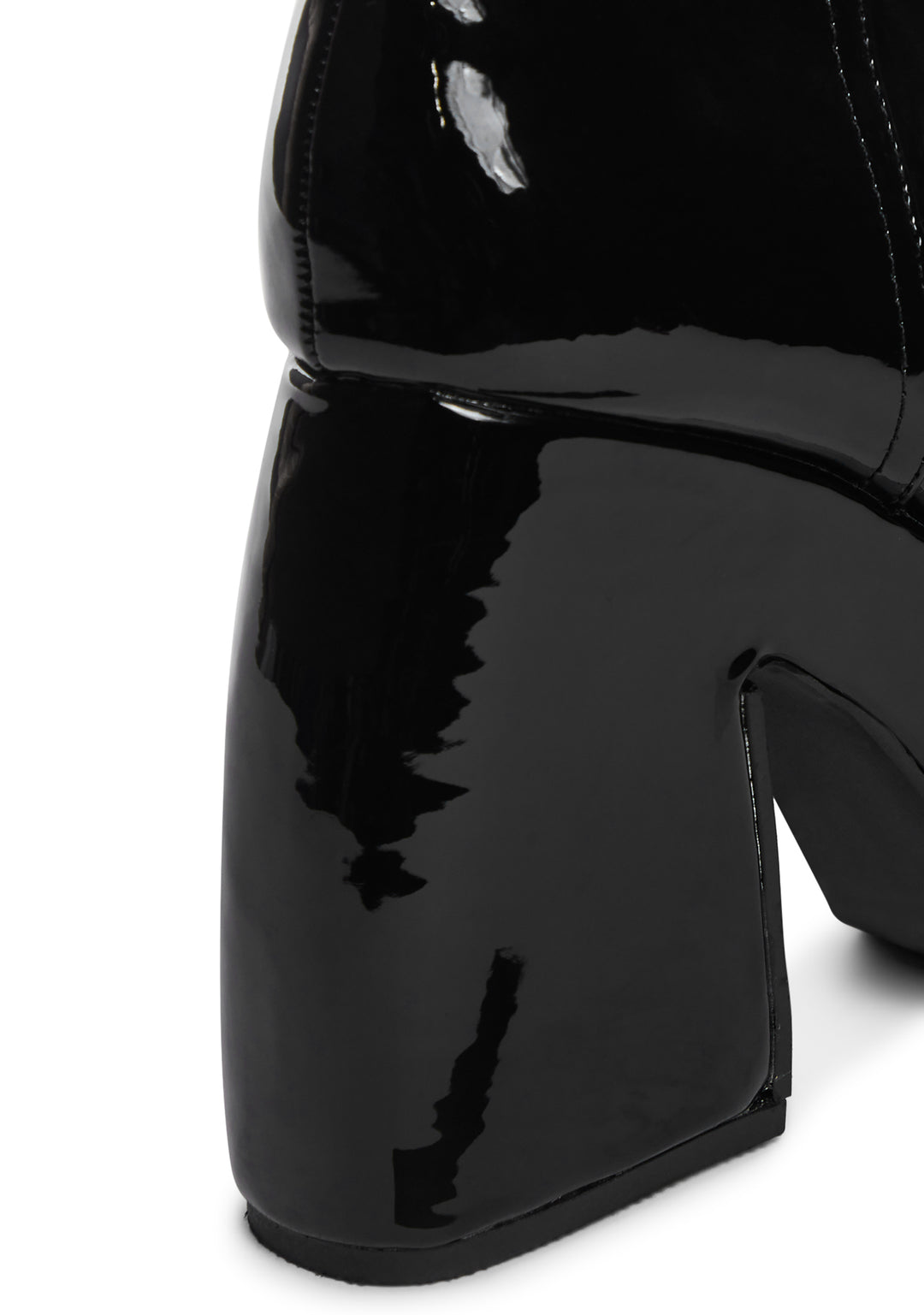 Patent Platform Ankle Boots - Black - Image 4