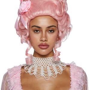 Trickz N Treatz Flower And Bow Detail Wig - Baby Pink