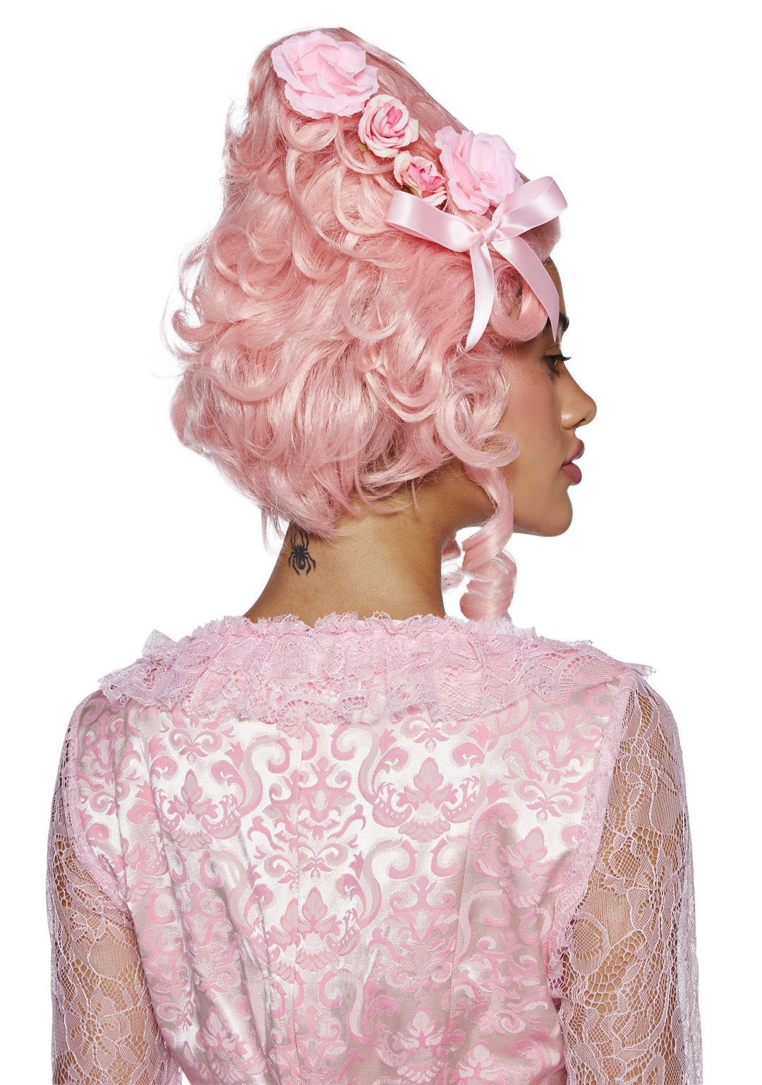 Trickz N Treatz Flower And Bow Detail Wig - Baby Pink - Image 3