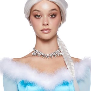 Frozen Elsa Anna Ice Princess Disney Braided Wig - White