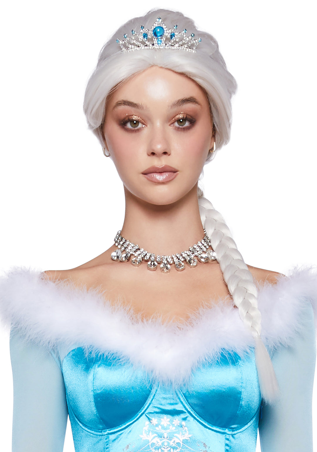 Frozen Elsa Anna Ice Princess Disney Braided Wig - White