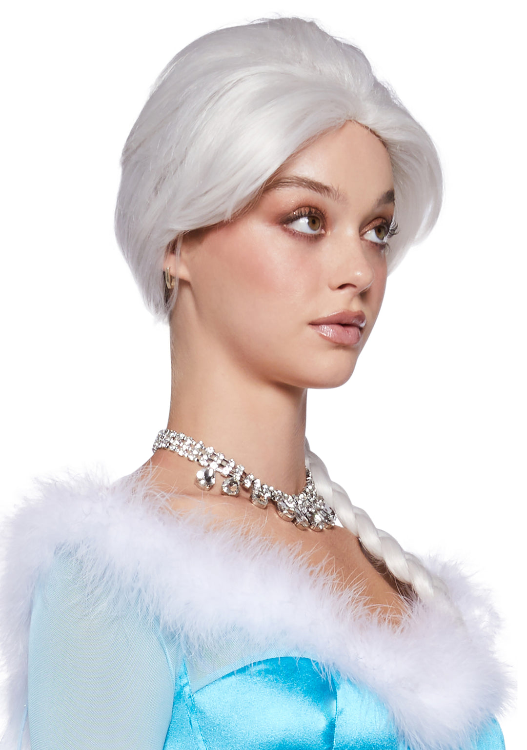 Frozen Elsa Anna Ice Princess Disney Braided Wig - White - Image 3