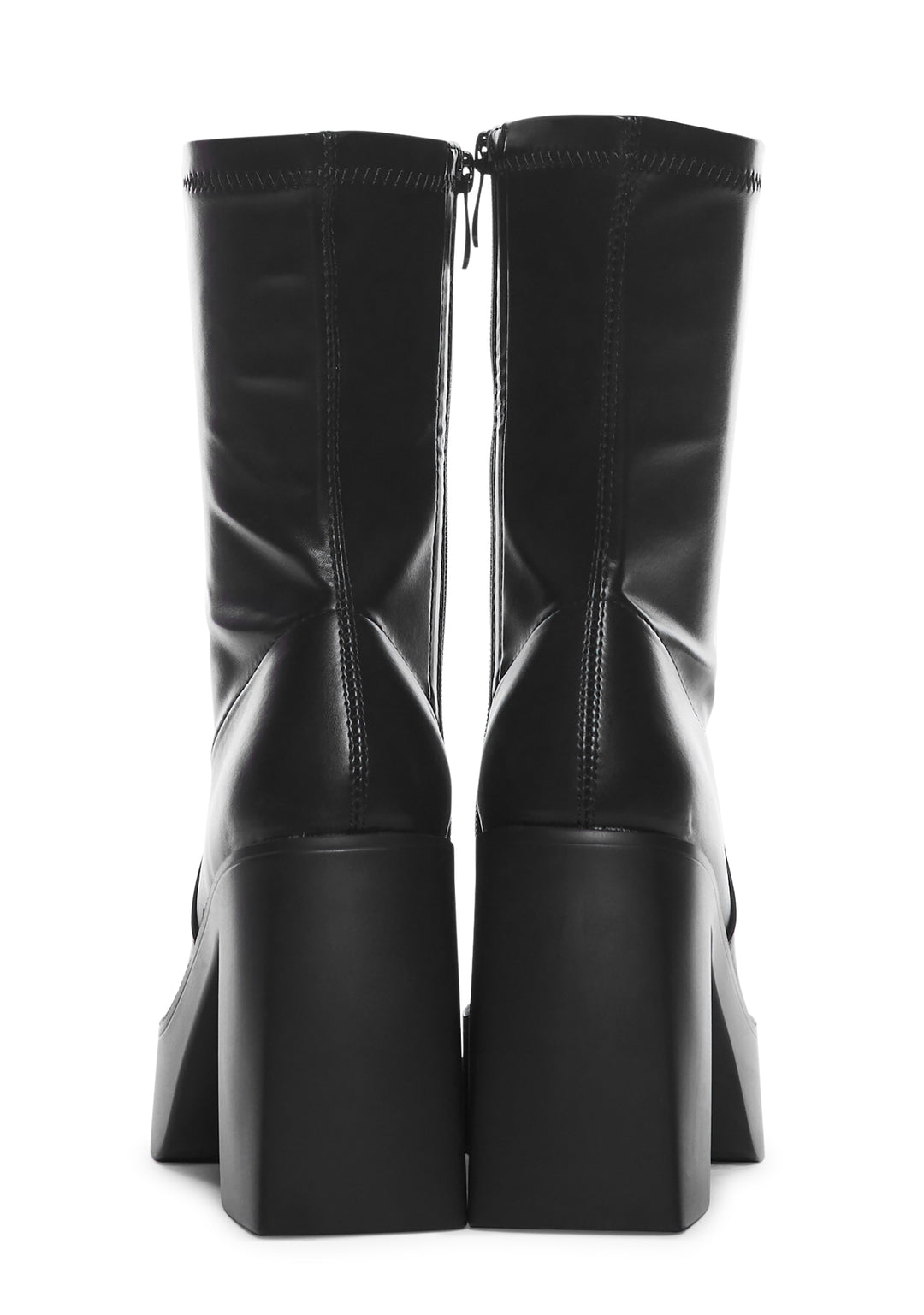 AZALEA WANG 4 Way Stretch Platform Boots - Black - Image 4