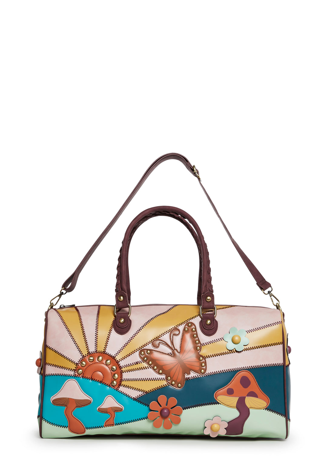 Current Mood Floral Mushroom Weekender Vegan Leather Bag