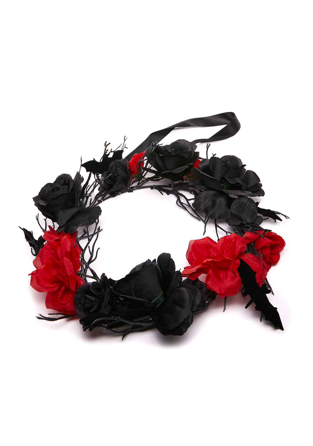 Dolls Home Rose Bat Wreath - Black/Red