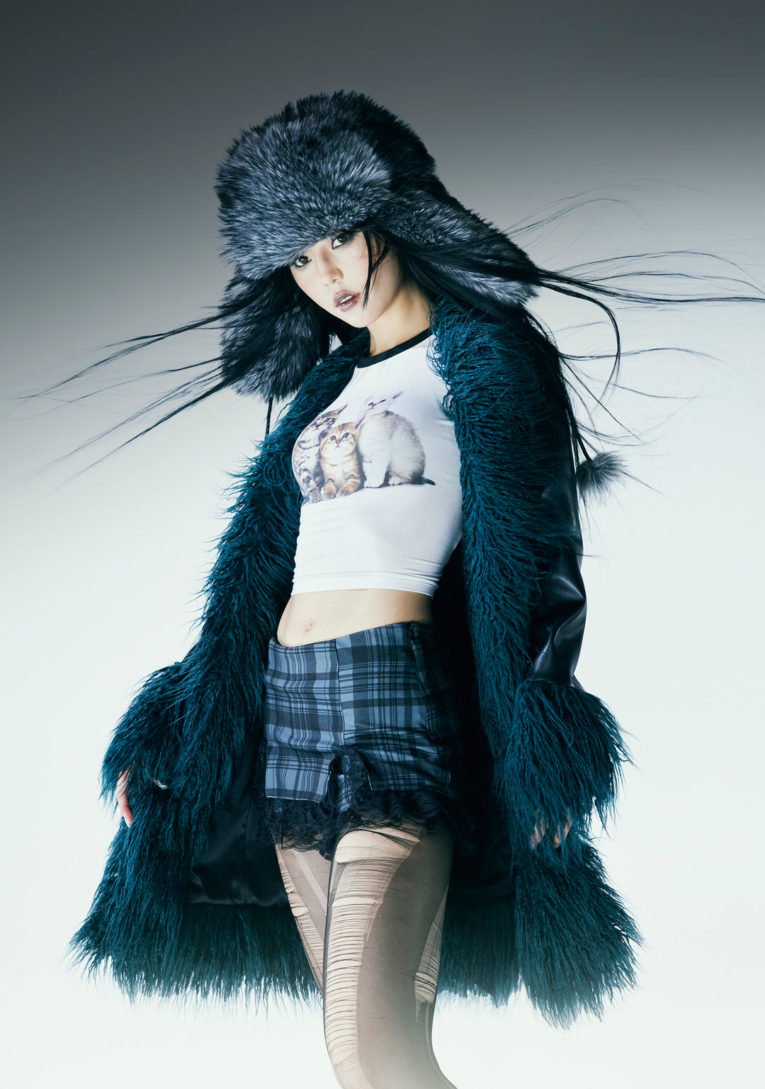 Delia's Faux Fur Coat - Black - Image 8