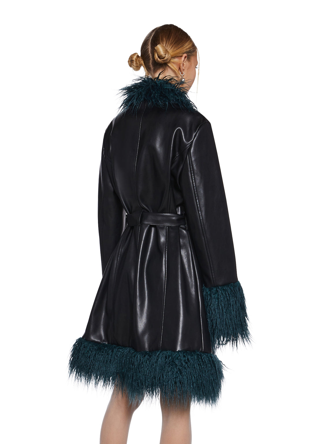 Delia's Faux Fur Coat - Black - Image 4