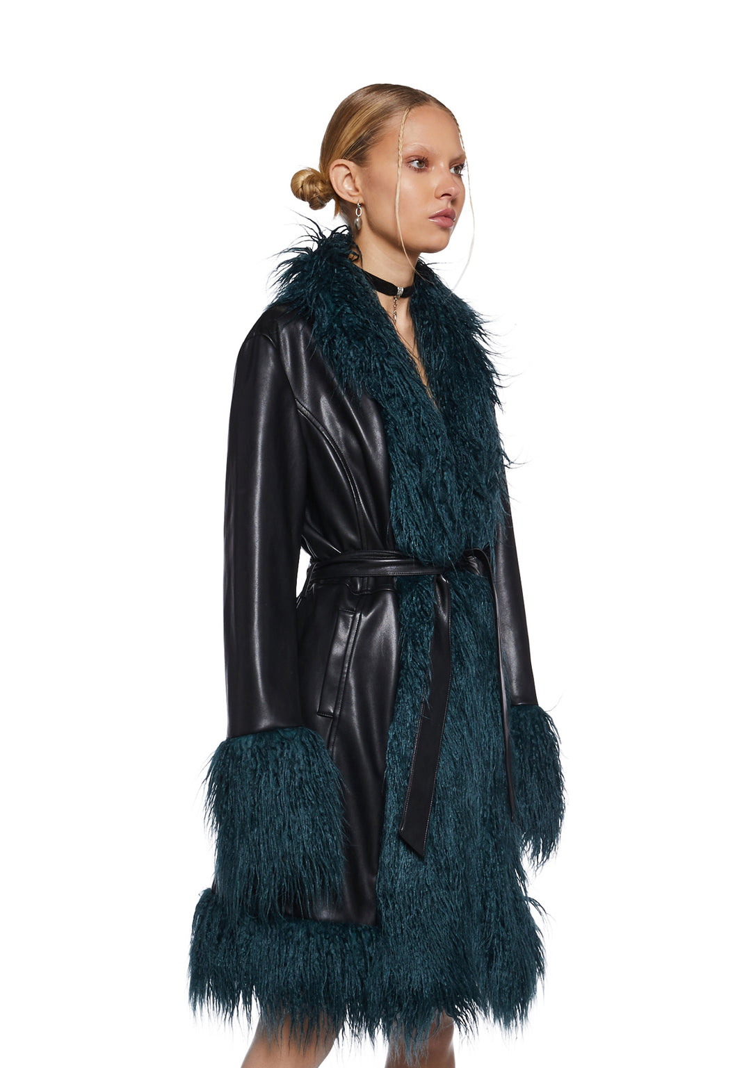 Delia's Faux Fur Coat - Black - Image 5