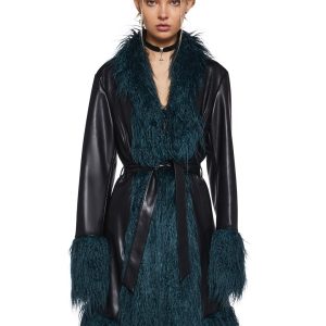 Delia's Faux Fur Coat - Black