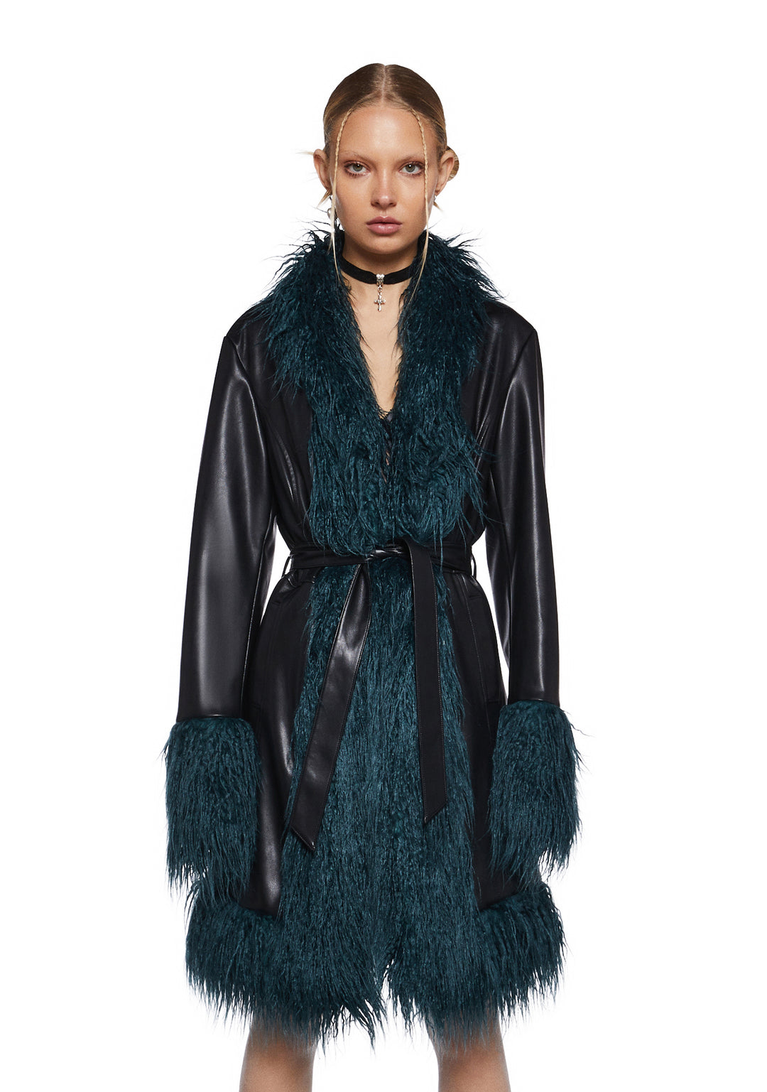 Delia's Faux Fur Coat - Black