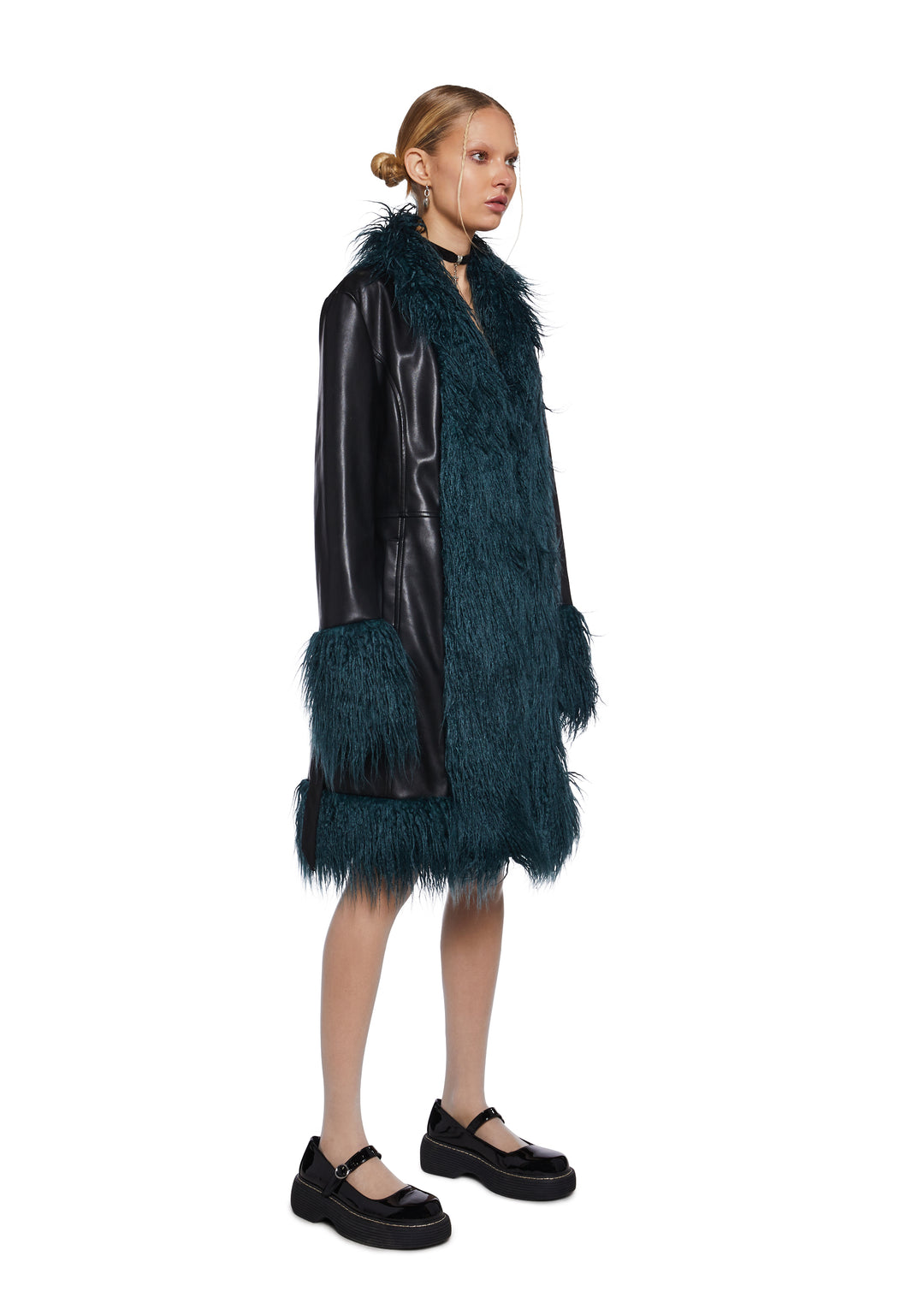 Delia's Faux Fur Coat - Black - Image 7