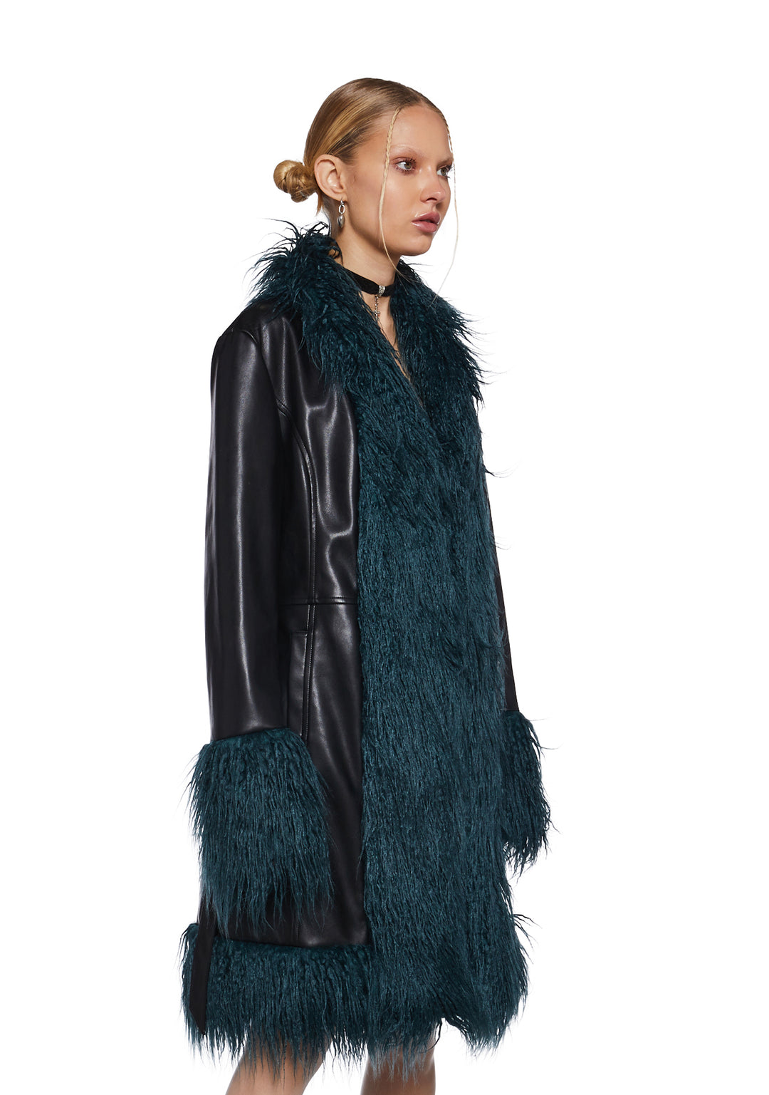 Delia's Faux Fur Coat - Black - Image 3