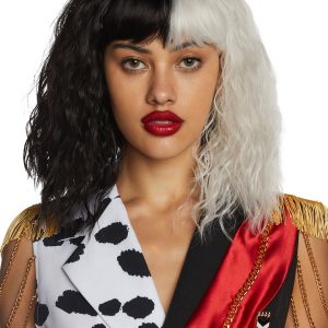 Trickz N Treatz Dognapper Villain Two Tone Wig - Black/White