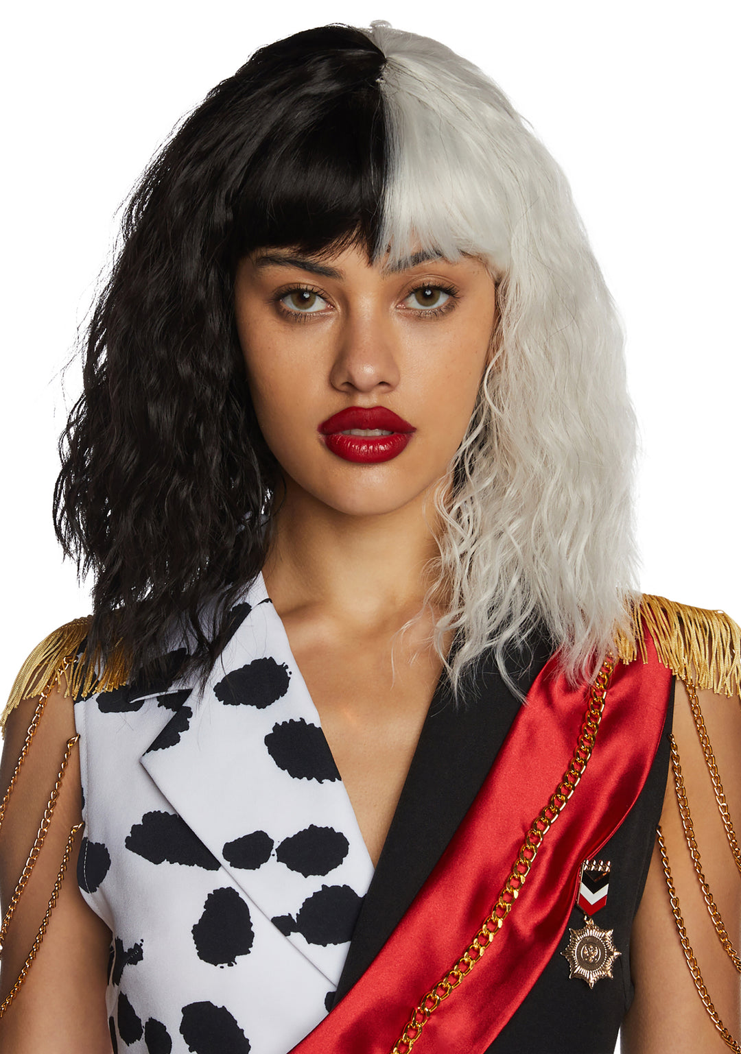 Trickz N Treatz Dognapper Villain Two Tone Wig - Black/White