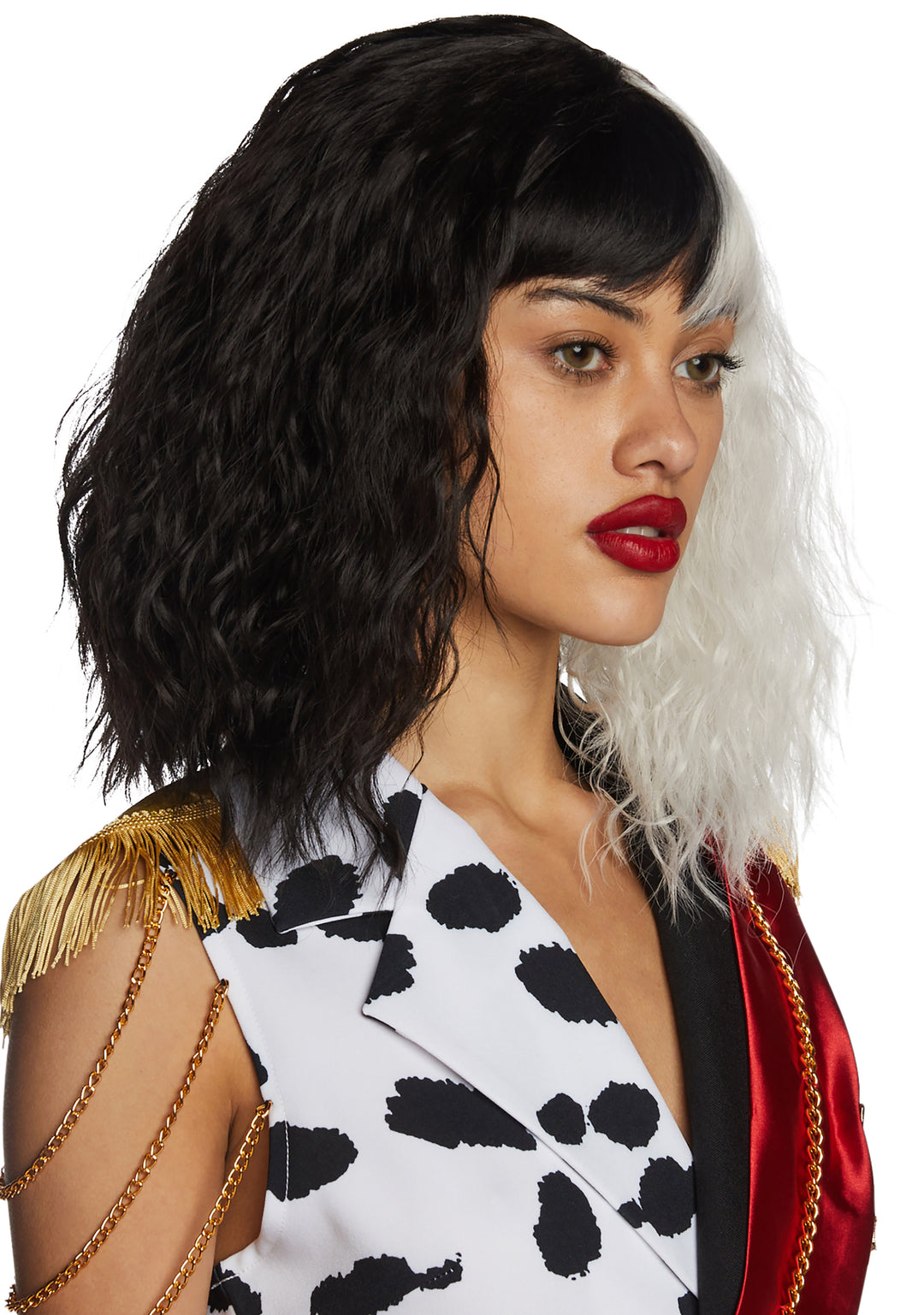 Trickz N Treatz Dognapper Villain Two Tone Wig - Black/White - Image 2