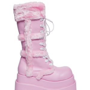 Bear-202 Platform Calf High Boots