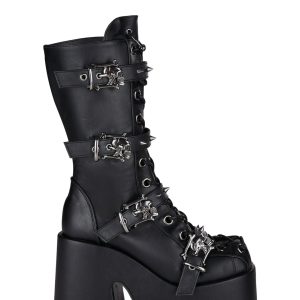 Camel-115 Platform Mid-Calf Boots