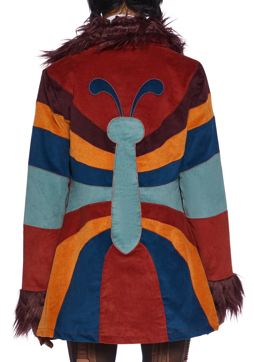 Current Mood Corduroy Faux Fur Butterfly Coat - Image 4