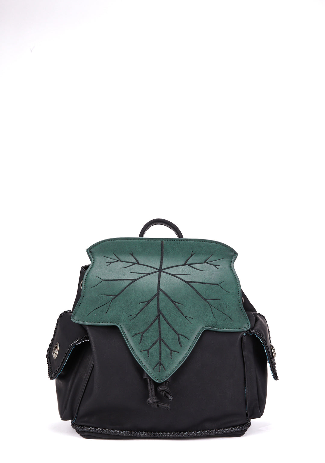 Widow Vegan Leather Leaf Backpack - Dark Green - Image 2