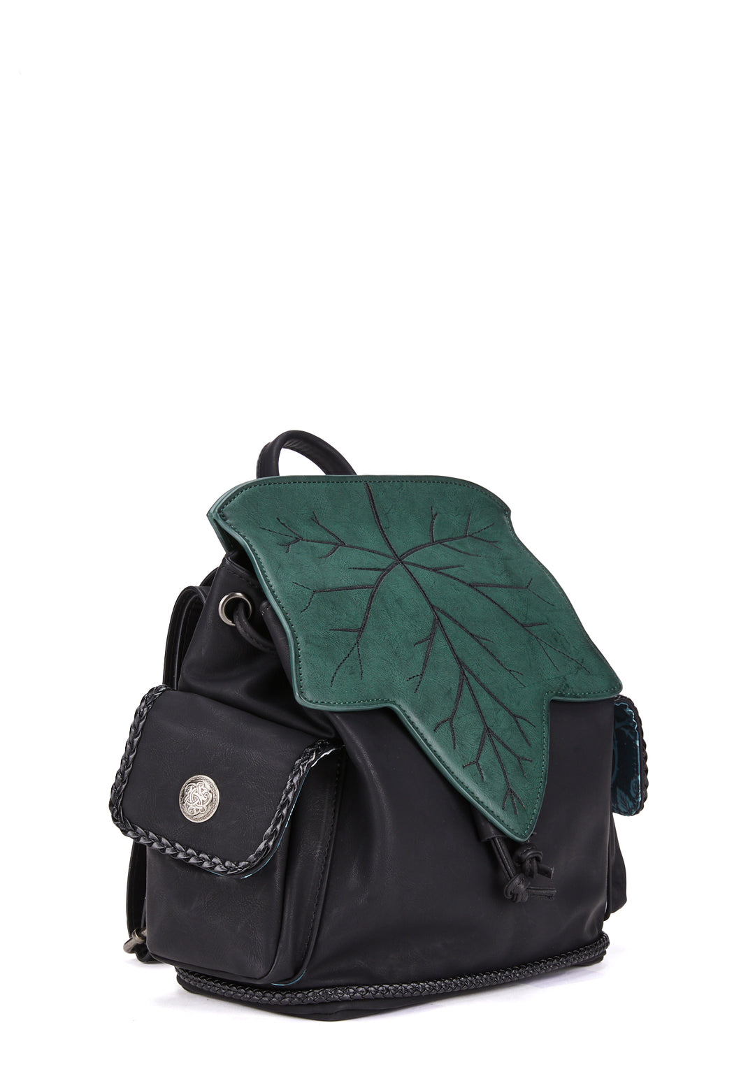 Widow Vegan Leather Leaf Backpack - Dark Green - Image 3