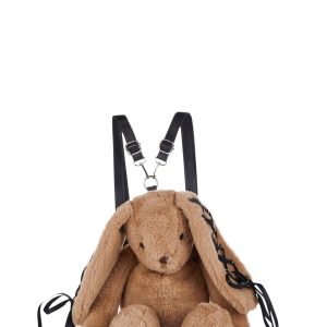 Current Mood Lace Up Bunny Plush Backpack - Brown