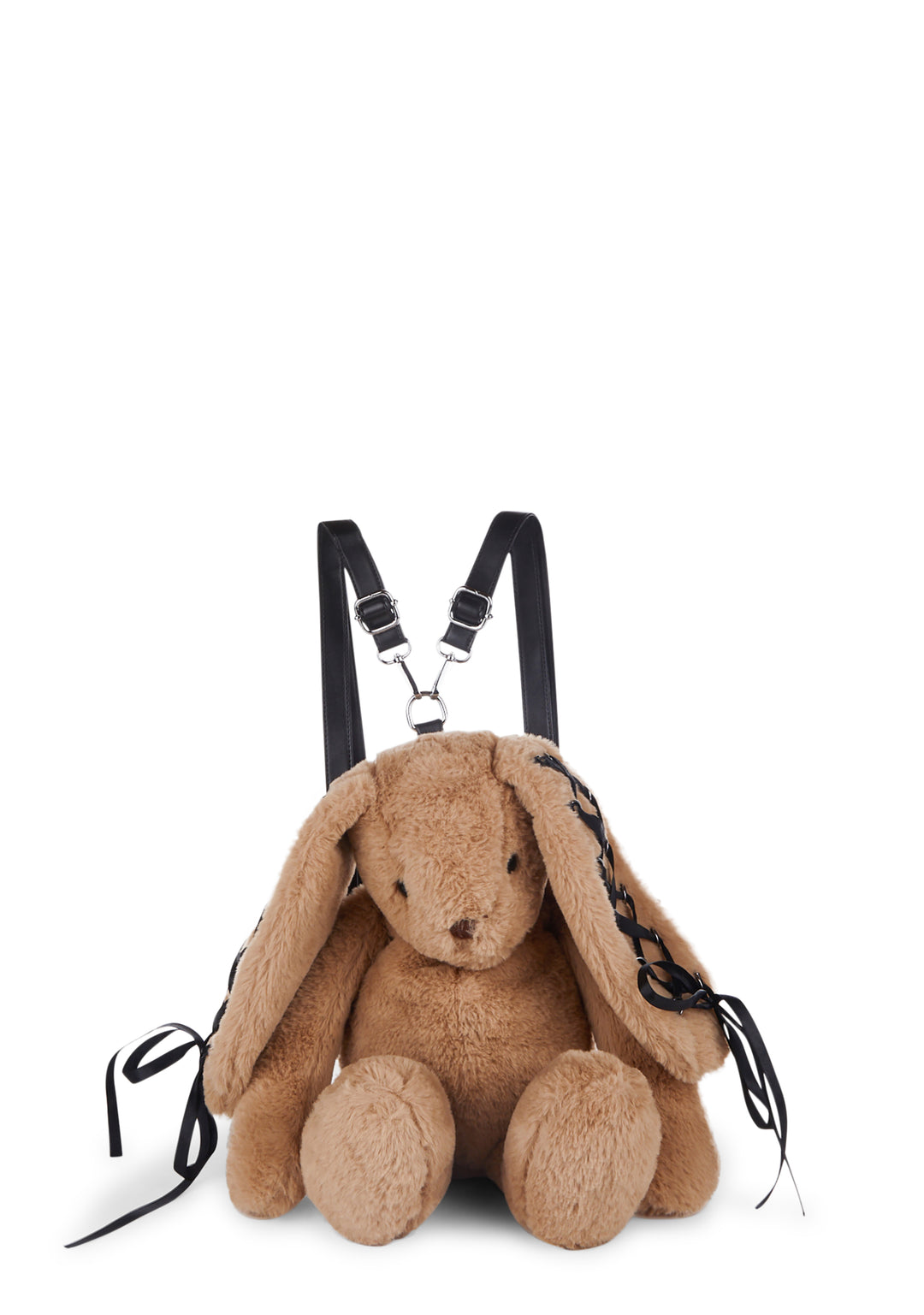 Current Mood Lace Up Bunny Plush Backpack - Brown