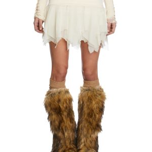 Current Mood Chiffon Handkerchief Mini Skort - Off White