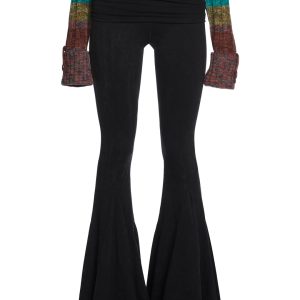 Current Mood Stretchy Flared Yoga Pants - Black