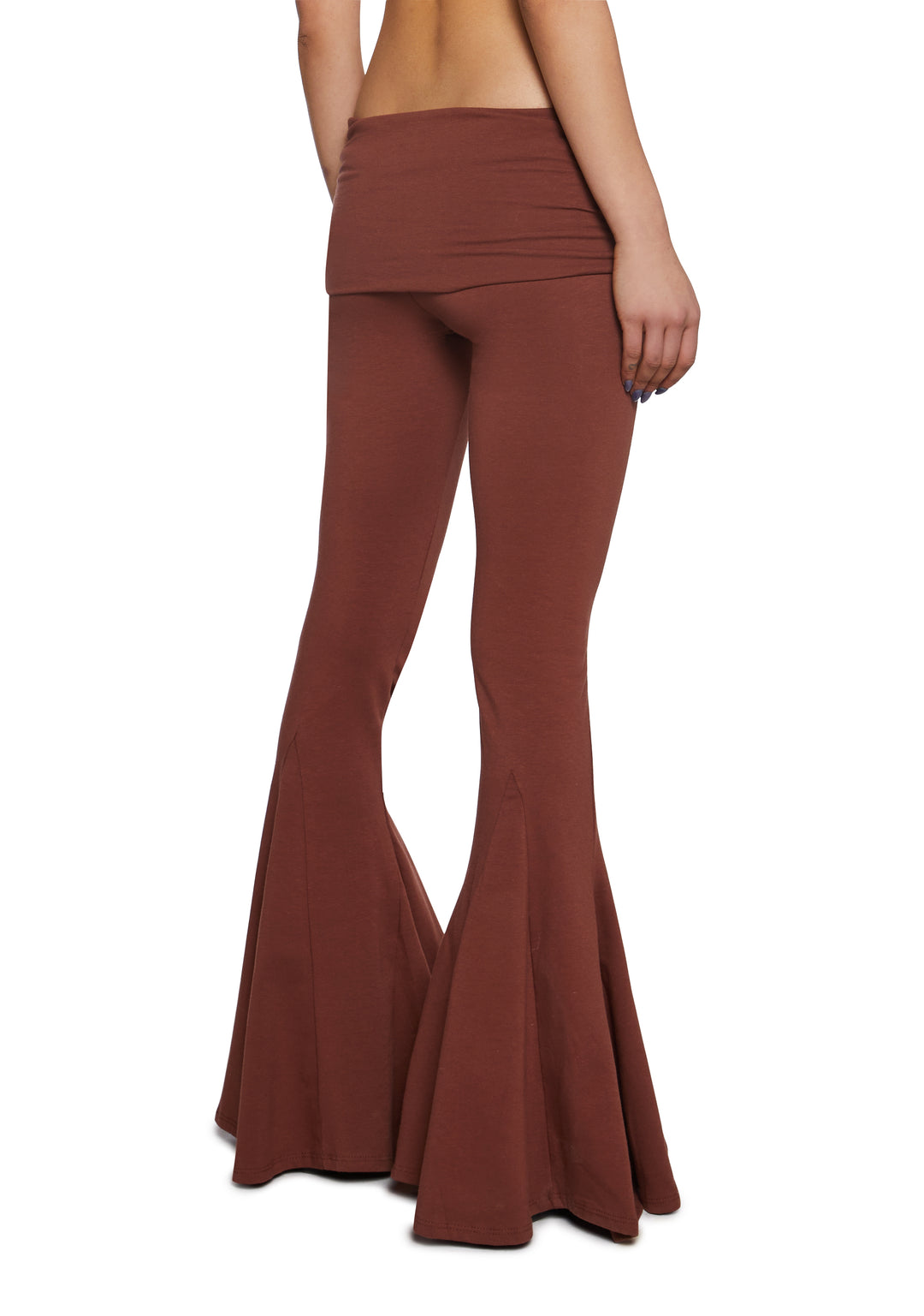 Current Mood Stretchy Flared Yoga Pants - Brown - Image 4