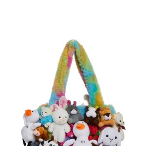 Delia's Plush Toy Rainbow Faux Fur Tote Bag - Multi