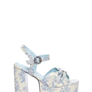 Sugar Thrillz Floral Print Platform Heels - White