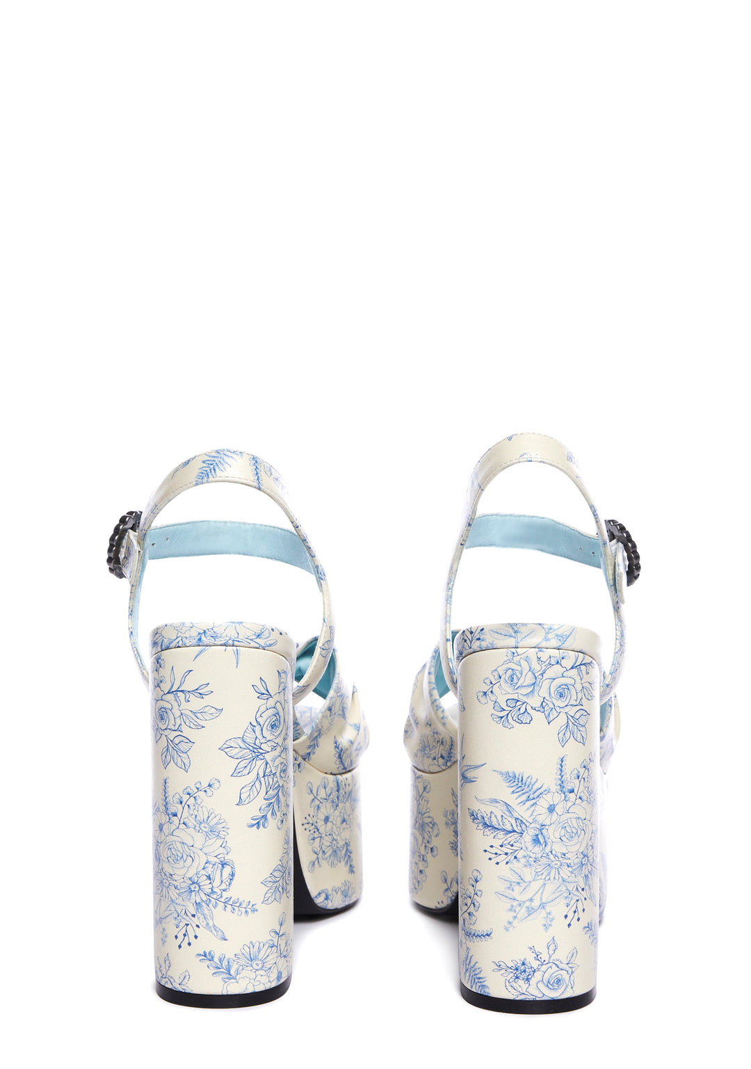 Sugar Thrillz Floral Print Platform Heels - White - Image 4