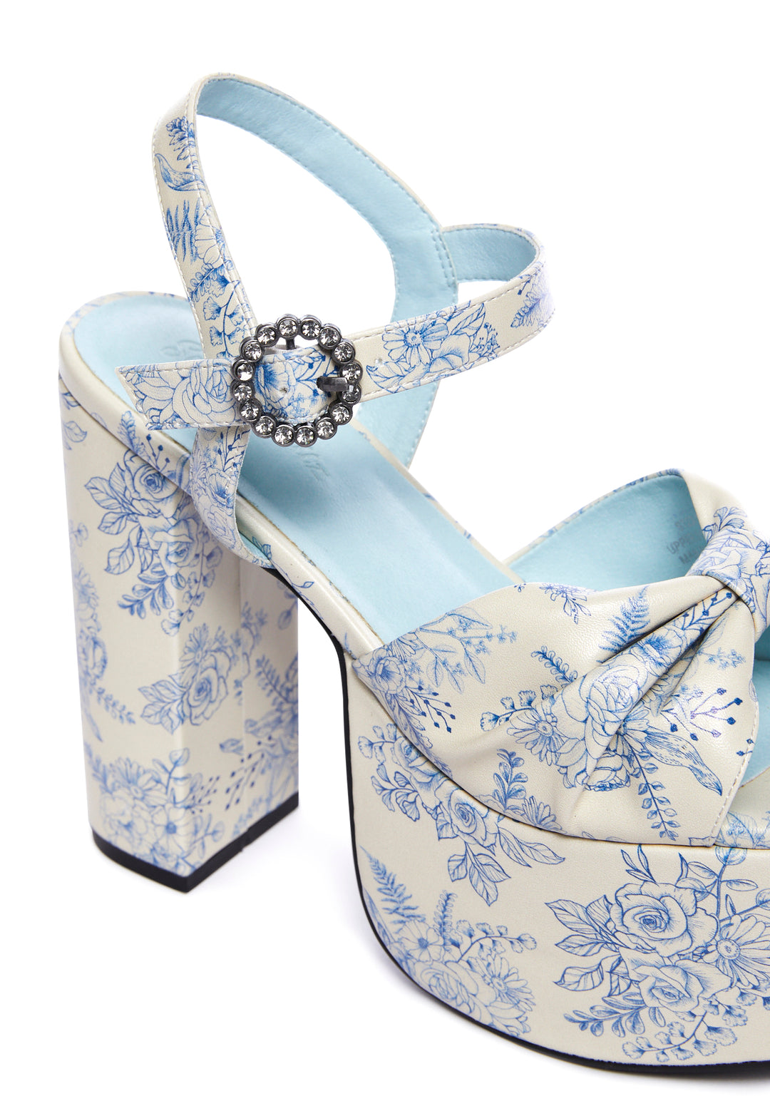 Sugar Thrillz Floral Print Platform Heels - White - Image 2
