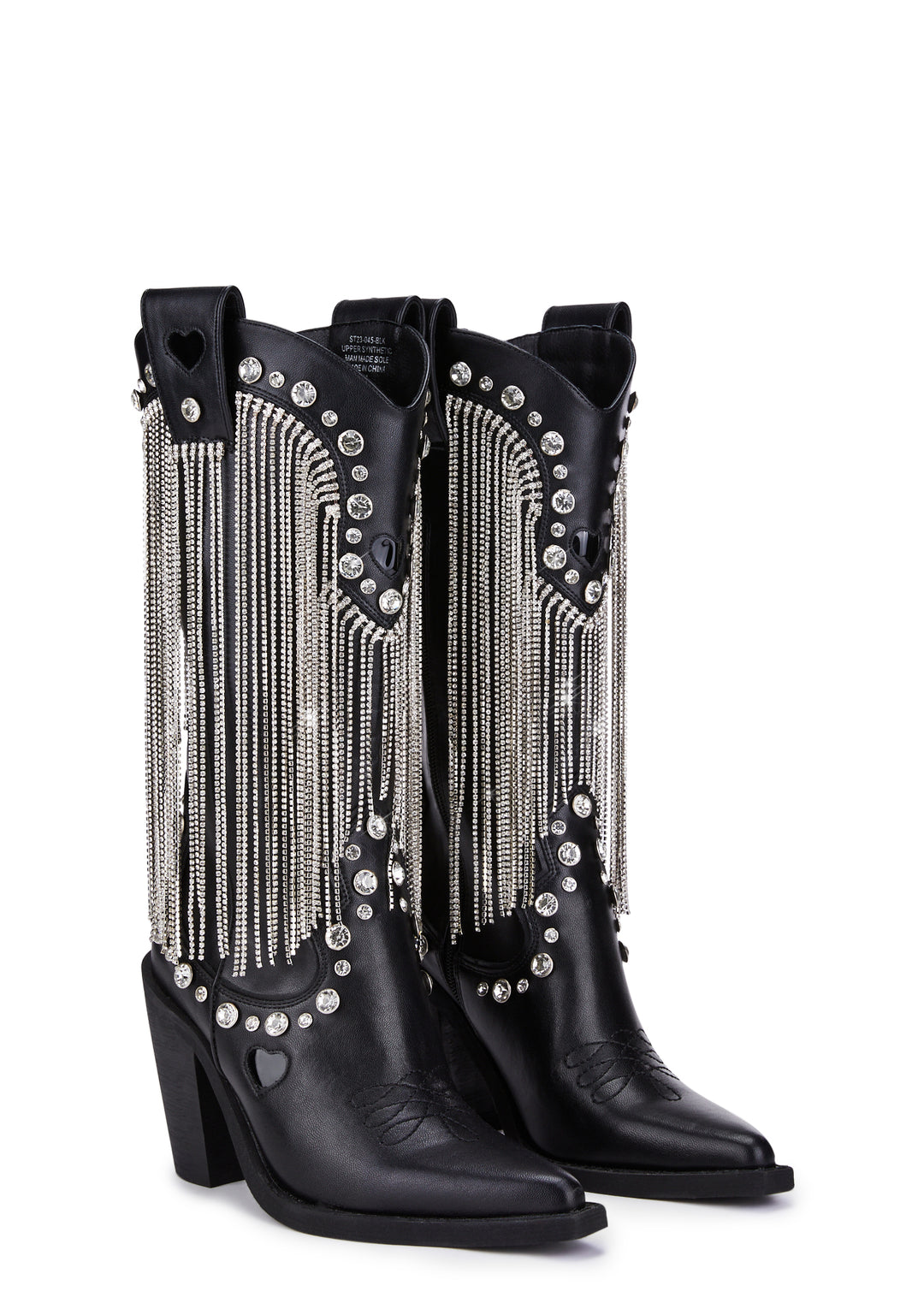 Sugar Thrillz Rhinestone Fringe Cowboy Boots - White - Image 3