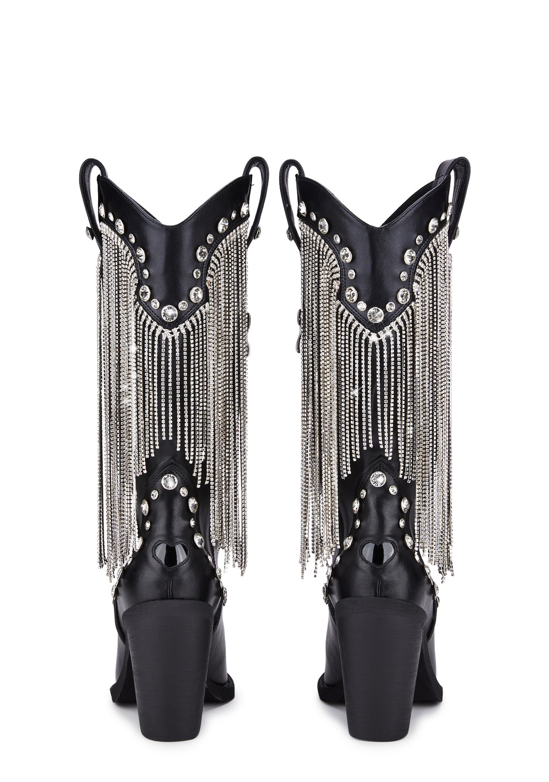 Sugar Thrillz Rhinestone Fringe Cowboy Boots - White - Image 4