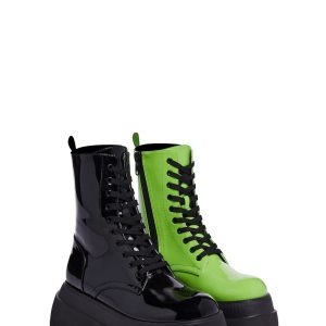 Trickz N Treatz Mismatched Combat Boots- Multi