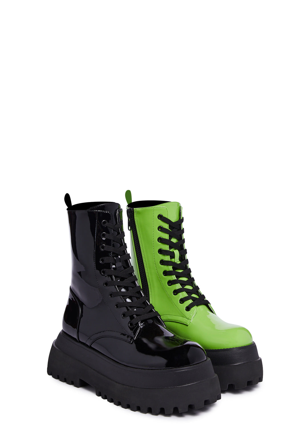 Trickz N Treatz Mismatched Combat Boots- Multi