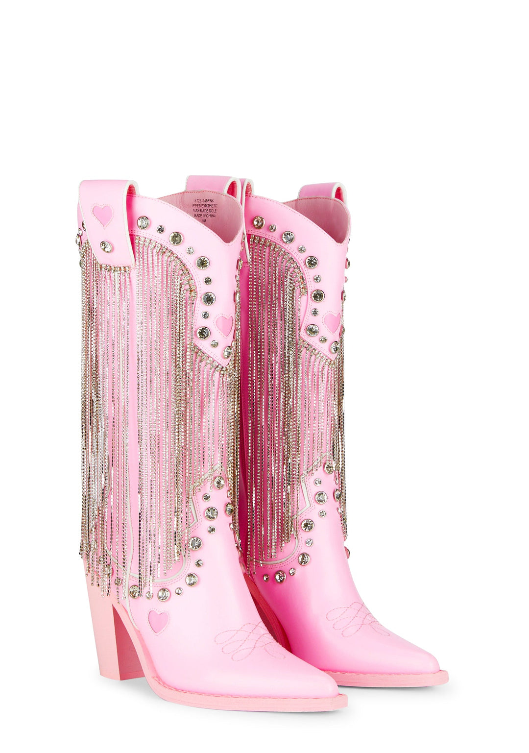 Sugar Thrillz Rhinestone Fringe Cowboy Boots - White - Image 3