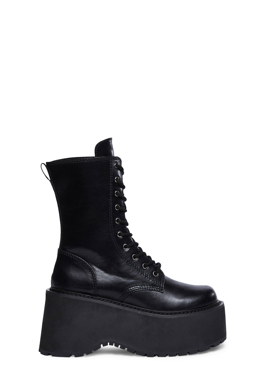 Current Mood Vegan Leather Platform Combat Boots - Black