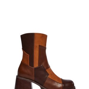 Delia's Patchwork Ankle Boots - Brown