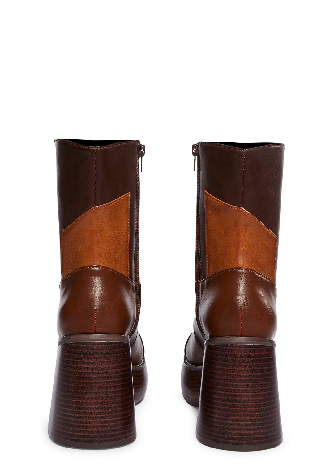 Delia's Patchwork Ankle Boots - Brown - Image 4