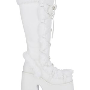 Camel-311 Platform Knee High Boots