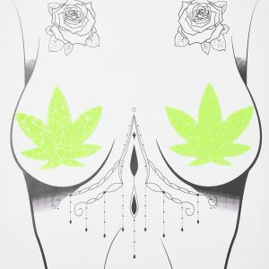 Neva Nude Lime Sparkle Leaf UV Reactive Pasties