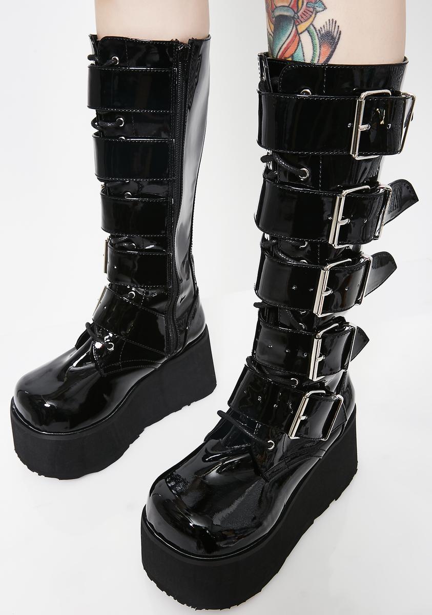 Trashville-518 Unisex Platform Knee High Boots - Image 4